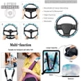 thumbnail image 5 of Yuyamidu Blue Sea Turtle Car Seat Cover Set of 15 Cute Steering Wheel Cover Seat Belt Strap Pads Cup Coasters Trash Bag Air Vent Storage Bag Rearview Mirror Cover Keychain Auto Interior Set, 5 of 7