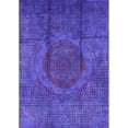 thumbnail image 1 of Ahgly Company Indoor Rectangle Mid-Century Modern Blue Lotus Blue Persian Area Rugs, Swatch Sample, 1 of 6