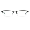 thumbnail image 2 of QECEPEI Semi-rimless Rectangular Non-prescription Glasses Frame Clear Lens Business Eyeglasses Unisex Matte Black, 2 of 7