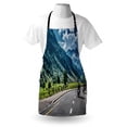 thumbnail image 3 of Landscape Apron Freedom Rebel Life Motorcyclists on Road of Mountain Forest Scenery Image Artwork, Unisex Kitchen Bib Apron with Adjustable Neck for Cooking Baking Gardening, Multicolor, by Ambesonne, 3 of 3