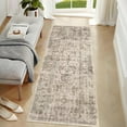 thumbnail image 5 of FairOnly Beige Oriental Distressed 2'x6' Runner Rugs Vintge Non Slip Low Pile Carpet for Hallway Bathroom Kitchen Bedroom, 5 of 7