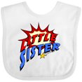thumbnail image 3 of Inktastic Little Sister Superhero Girls Baby Bib, 3 of 4