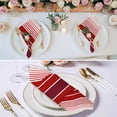 thumbnail image 2 of Red Striped Cloth Napkins, Modern Minimalist Gradient Lines Country Washable and Reusable Dinner Napkins Set of 8, Table Napkin for Kitchen Party Birthday Wedding Hotel Housewarming 20"x20", 2 of 8