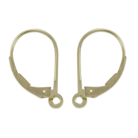 Lever Back Earring 14 Karat Solid Yellow Gold