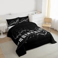 thumbnail image 2 of jejeloiu Music Theme Bedding Comforter Set,Musical Instrument Piano Twin Comforter Sets,White Black Bedding Set For Girls,Ultra Soft Home Decor Reversible,2-Piece, 2 of 8
