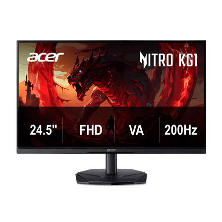 Acer Nitro 24.5” Full HD (1920 x 1080) Gaming Monitor, AMD FreeSync Premium Technology, 200Hz, 1ms (VRB), Black, KG251Q X0biip