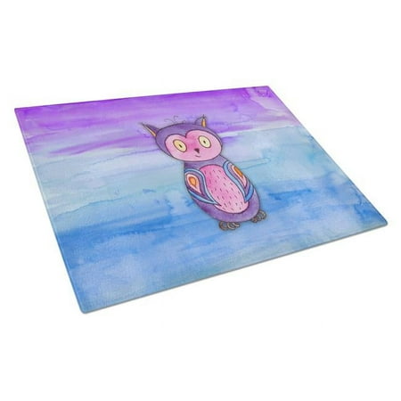 

Pink & Purple Owl Watercolor Glass Cutting Board - Large
