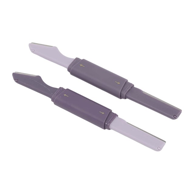 Tondeuse à Sourcils en Acier Inoxydable, 2pcs Coupe-Sourire Couteau Coupe-Sourire pour les Femmes Coupe-Sourire Facial Design Révolutionnaire