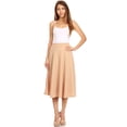 thumbnail image 4 of Women's Casual High Waist A-Line Midi Skirt with Elastic Waistband, 4 of 5