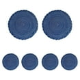 thumbnail image 3 of Round Woven Placemats Set of 6 Braided Border Table Mats Washable Dinning Place Mats Kitchen Home Heat Insulated Cup Mats Party Decoration Tablemats Blue, 3 of 10