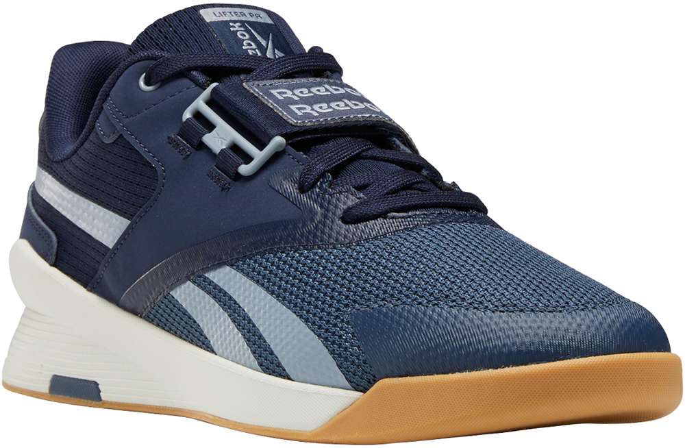 Reebok Lifter PR Mens Weightlifting Shoes Blue Bodybuilding Boots Gym Training 
