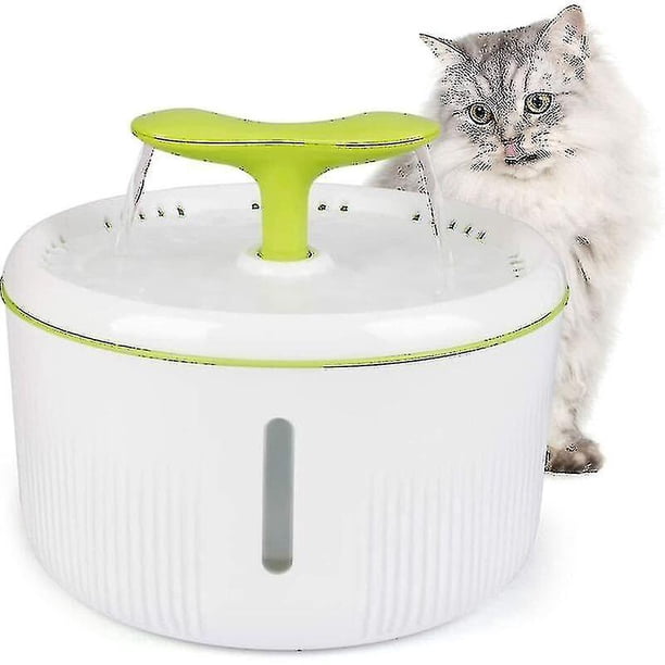 Fuente para gatos, dispensador de agua de 2 l, automática, con LED, flujo y filtro activado, ultra silenciosa.