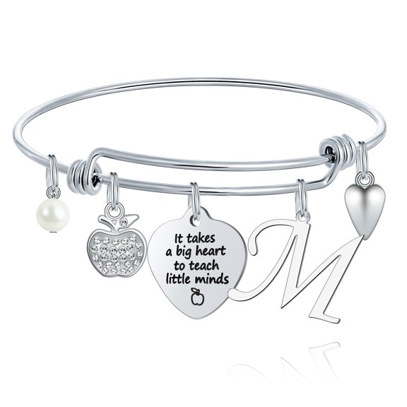 TINGN Teacher Gifts for Women Teacher Bracelet End of Year It Takes a Big Heart to Teach Little Minds Teacher Gifts