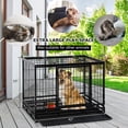 thumbnail image 4 of Dkelincs 42 inch Dog Cage Heavy Duty XL Dog Crate and Kennels with Wheels & Tray Dog Kennel with Double Doors for Dog Training, 4 of 8