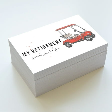 Koyal Wholesale Funny Retirement Business Cards, My Retirement Vehicle Business Cards, Farewell, Coworkers, 100-Pack