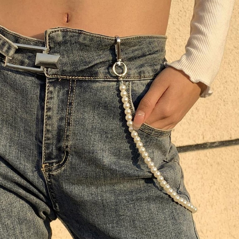 GRABLOOM Simple Imitation Pearl Waist Chain Men Vintage  display picture 2