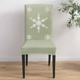 thumbnail image 5 of Chair Covers for Dining Room Set of 4,Christmas White Snowflakes Stretch Seat Protector Removable Washable Chairs Slipcovers for Kitchen Banquet Wedding Hotel,Winter Snow Seamless on Gray, 5 of 6