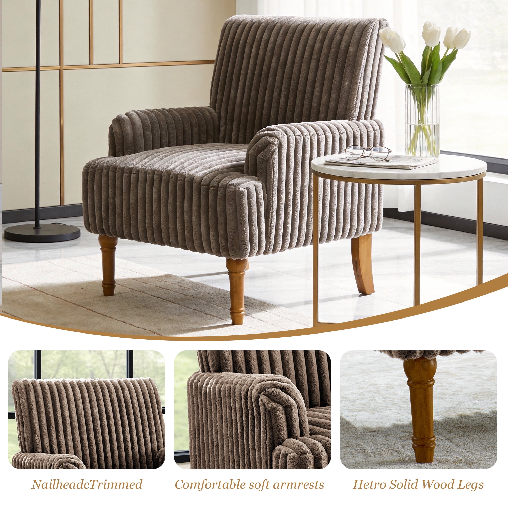 MOONMISS Accent Chair for Living Room,Coffee