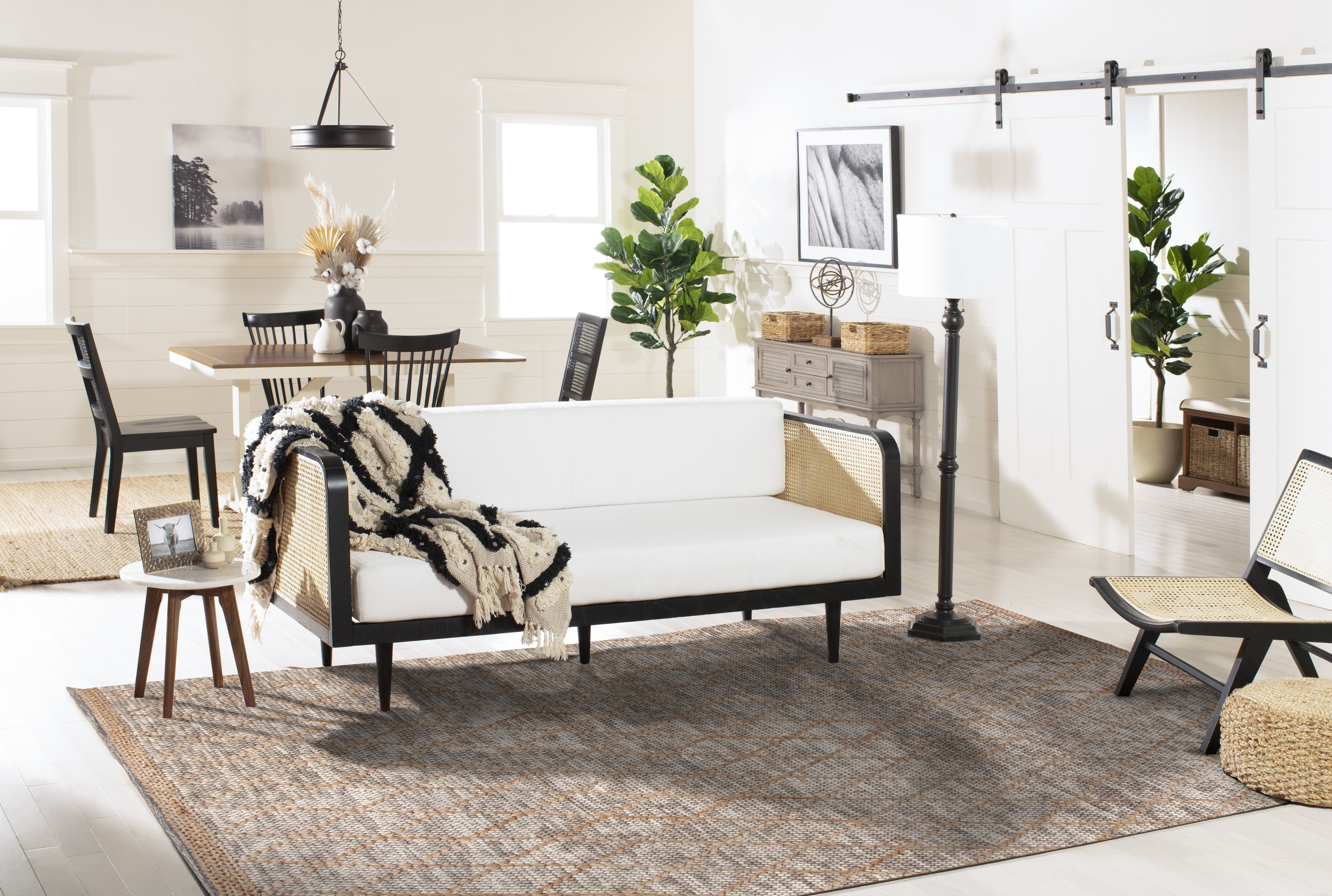 SAFAVIEH Natura Glenn Diamond Area Rug, Brown/Natural, 6' x 6' Square