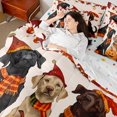 thumbnail image 4 of Homewish Vintage Halloween Dog 7-Piece Twin Bedding,Autumn Pumpkin Lantern Bedding Comforter Set,Cream,Polkadot Reversible, 4 of 8