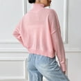 thumbnail image 4 of QUNYINEY Pink Womens Fall Sweaters Knit Bow Embroidered Pullover Mock Neck Tops Regular Long Sleeve Lightweight Casual Sweaters, 4 of 4
