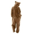 thumbnail image 4 of Odeerbi 2025 Animal Adult One-Piece Pajamas Bear Sleepwear Onesie Winter Pocket Loose Funny Thicken Pajamas Brown, 4 of 6