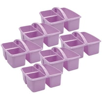 Teacher Created Resources Plastic Storage Caddy, Lavender, Pack of 6