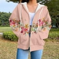 thumbnail image 2 of HomeGardon Women's Jackets Summer Clearance! Women's Full Zip Up Hoodie Long Sleeve Hooded Sweatshirts Pockets Jacket Coat for Women Women's Y2K Casual Printing Track Jackets Navy,S-XXL, 2 of 4