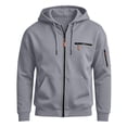 thumbnail image 5 of hoksml Men s Solid Full Zip Up Hoodie Jacket Long Sleeve Zipper Pockets for Fall Winter Daily Work Comfort, 5 of 6