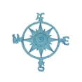 thumbnail image 1 of Mur Suspendu de Rose de Boussole Nautique en Fonte Bleue Patinée, 1 of 3