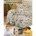 thumbnail image 4 of Mushroom Sofa Couch Covers for 3 Cushion Couch,Washable L Shape Sectional Sofa Covers for Loverseat/Pet,Retro Botanical Spring Aesthetic Floral Plant Herb Slipcover Throw Blanket Futon Cover 71x134, 4 of 8