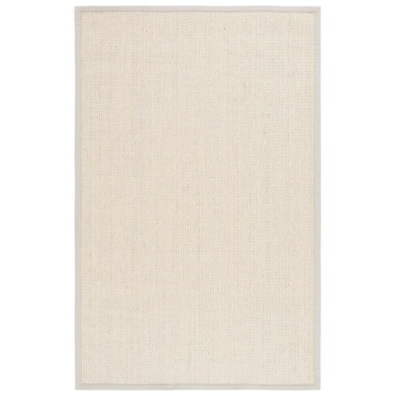 SAFAVIEH Natural Fiber Rosheen Bordered Area Rug, Light Grey, 6' x 9'