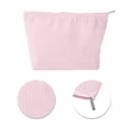 thumbnail image 4 of Unique Bargains 1 Pc Seersucker Stripes Makeup Bag White Pink Polyester, 4 of 5
