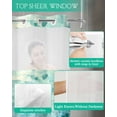 thumbnail image 4 of No Hook Shower Curtain with Snap-in Liner, Turquoise Teal Waterproof Fabric Bathroom Curtains, Chic Abstract Aesthetic Art Modern Bath Curtains & Mesh Top Window 72"x96" Extra Long, 4 of 6