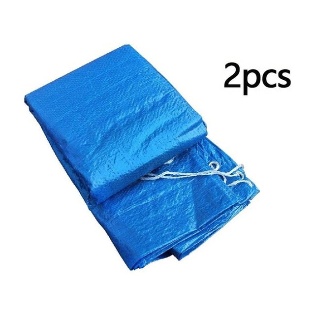 HLONK All-Season Round Above Ground Pool Cover - Foldable UV & Waterproof Protection with Leaf Catcher Dustproof Snow & Low Temperature Resistant Blue Plastic Material for Outdoor Use