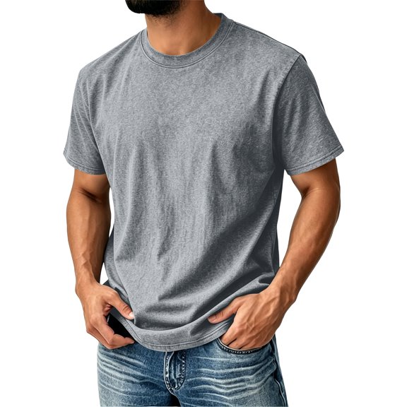 Oversized Tshirts for Men Acid Wash Loose Fit Cotton Basic T Shirts Gym Vintage Baggy Tees (Light Gray,XL)