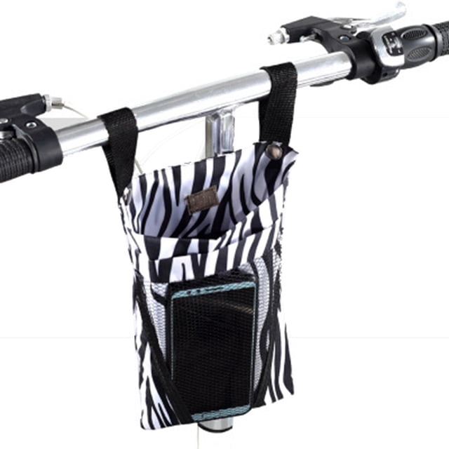 GLFILL Sac de Rangement pour Vélo Sac de Rangement Portable 25*16.5cm Résistant aux Intempéries pour Vélos Toile Détachable Rayures Zèbre
