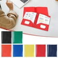 thumbnail image 6 of SLYNSHome Plastic Folders with Pockets and Prongs,Heavy Duty Colorful Folders with 4 Pockets for Letter Size Paper - Black, 6 of 6