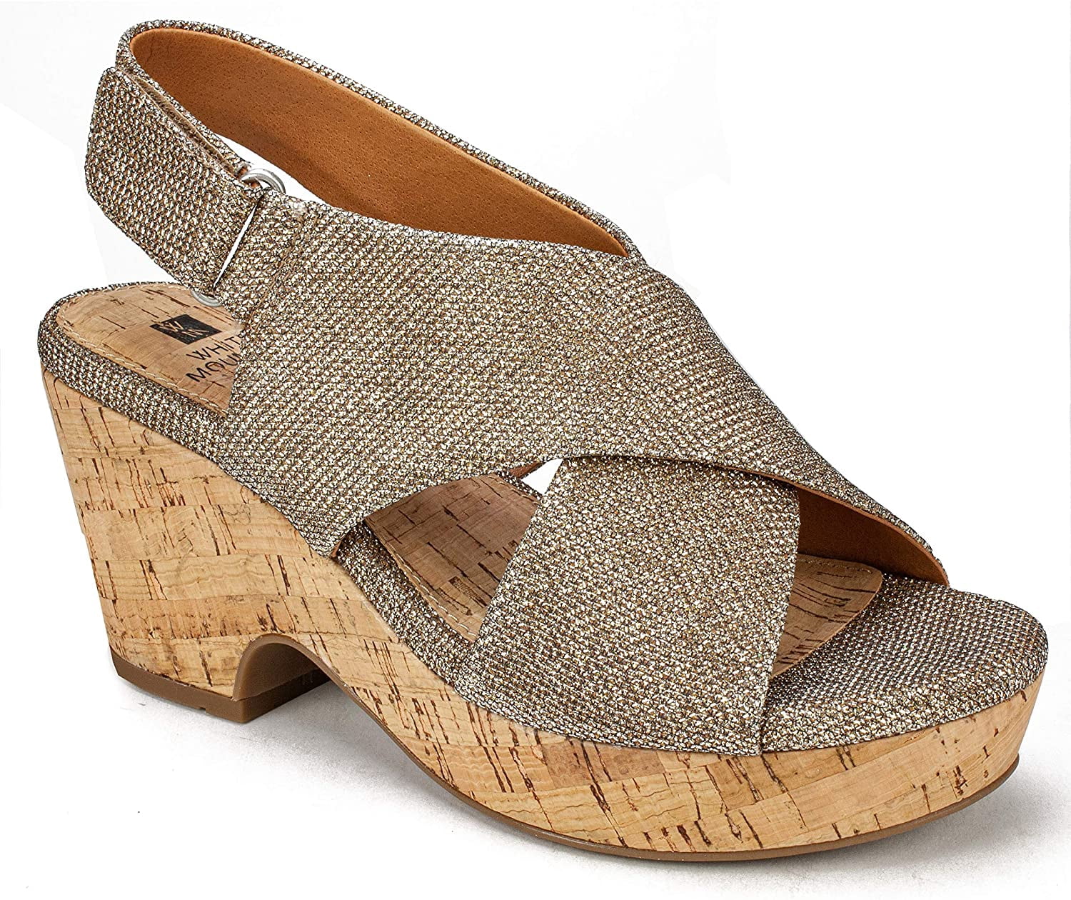 white mountain gold glitter sandals