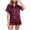 Wine Red, variant on LIZUOJUN Satin Pajamas for Women Short Sleeve Shorts Button Down Silk Sleepwear with Pocket Loungewear Soft 2 Piece Set Summer Spring Warm Weather - L
