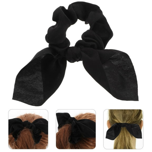 Raindrops Black Hair Scrunchies for Women, 10 Pieces, Soft Touch with Good Elasticity, Ideal for All Hair Types