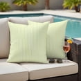 thumbnail image 4 of Yellow White Stripe Outdoor Waterproof Pillow Covers, Modern Minimalist Geometric Striped Decorative Square Throw Pillowcase Sofa Cushion Sham for Patio/Couch/Chair, 26"x26" 2 Pack, 4 of 8