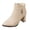 White, variant on Pointed Toe Ankle Boots for Women Metal Rhinestone Decor Leather Chunky Block High Dress Heels Black Size 8.5