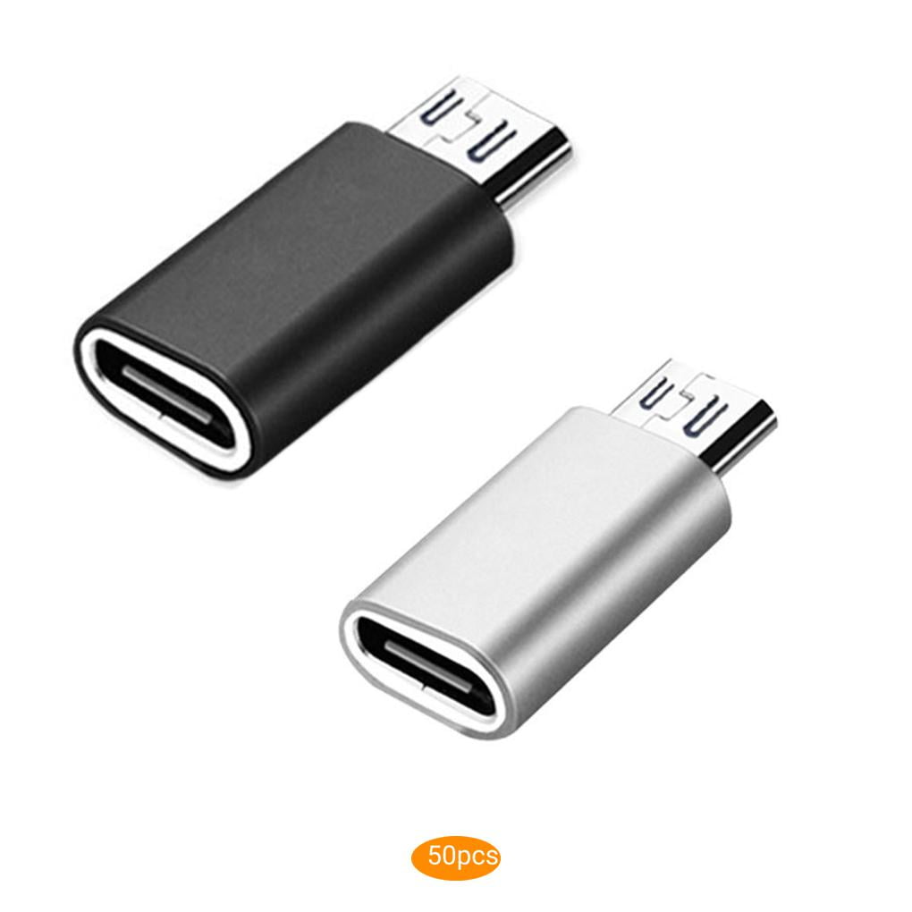 50pcs Mini Typec Female To Micro USB Female Adapter Phone USB 3.0 Aluminum Alloy USBC