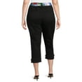 thumbnail image 5 of Alivia Ford Women's Plus Size Roll Cuff Denim Capri Jeans with Printed Belt, 5 of 8