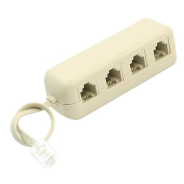 Unique Bargains RJ11 6P4C M to 6P4C F 4 Way Telephone Jack Splitter Phone Line Extender Adapter