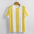 thumbnail image 3 of Bright Soleil Yellow And White Vertical Cabana Stripes Women's T-Shirt Short Sleeve T Shirts Tops Tee Ladies Loose T, 3 of 6