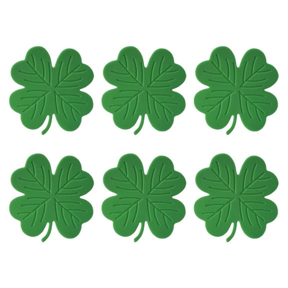 . 'S Day Drink Coasters Shamrock Irish Green Absorbent Cup Coaster Tabletop for Home Office Party Tablewares
