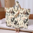 thumbnail image 5 of Beige Chicken Breed Pattern Hooded Bath Towel，60"x35" for Ages 3 To 12 Kids, Quick Dry Lightweight Soft Microfiber Hood Beach Towel Cover Up for Kids, 5 of 7