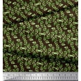 thumbnail image 3 of Soimoi Brown Polyester Crepe Fabric Leaves Print Sewing Fabric Yard 42 Inch Wide, 3 of 3